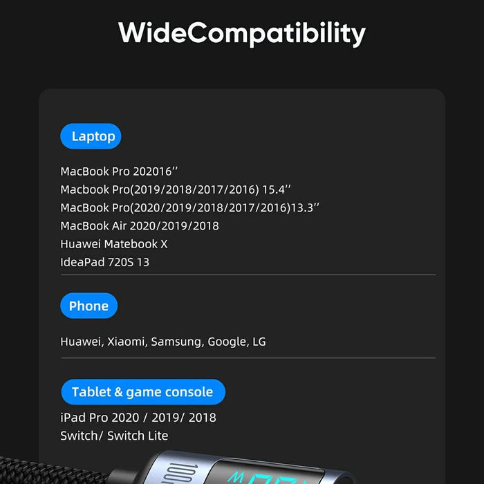 JOYROOM S-CC100A16 1.2m Prism Series for iPhone 16-15 Series Type-C to Type-C Digital Display Fast Charging Data Cable - 4
