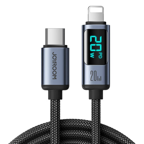 JOYROOM S-CL020A16 Prism Series for iPhone 15 Series Digital Display Fast Charging Data Cable Type-C to Lightning 20W Charging Cord 1.2m - 1