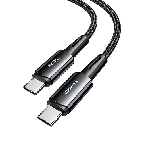 ESSAGER 1m Type-C to Type-C PD 240W Phone Fast Charging Cord Nylon Braided Data Cable - 1