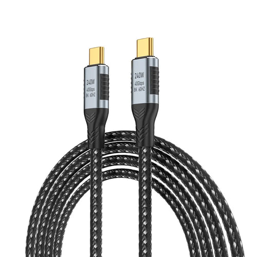 1.8m 8K / 60Hz PD 240W Fast Charging Data Cable USB4 40Gbps Type C Male to Male Charger Cord - 1