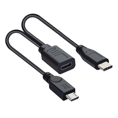 U2-069-TC001 Type-C USB-C Female to USB-C Type C USB 3.1 + Micro USB Male Cable Splitter Extension Charge Cord - 1