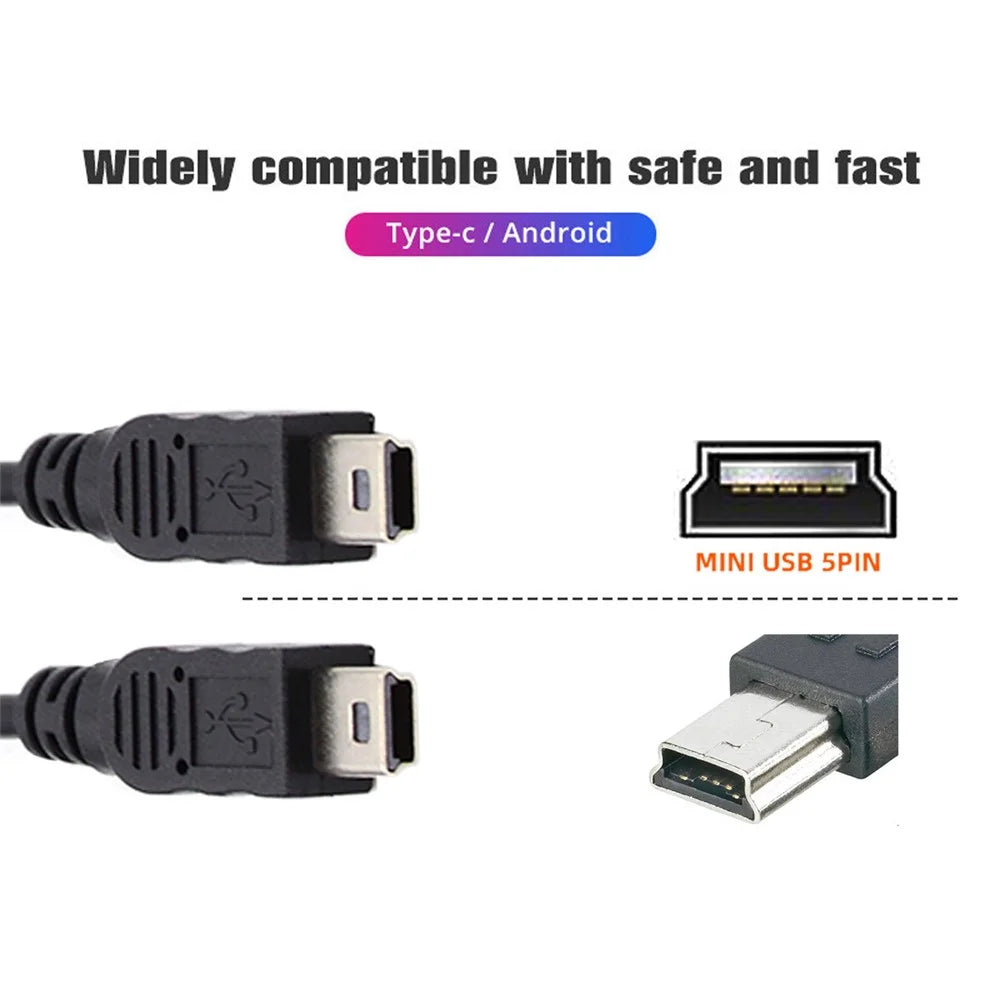 U2-069-TC004 Mini USB 2.0 Female DC 5V to Dual Mini USB 5Pin Male Splitter Extension Charge Cable - 4