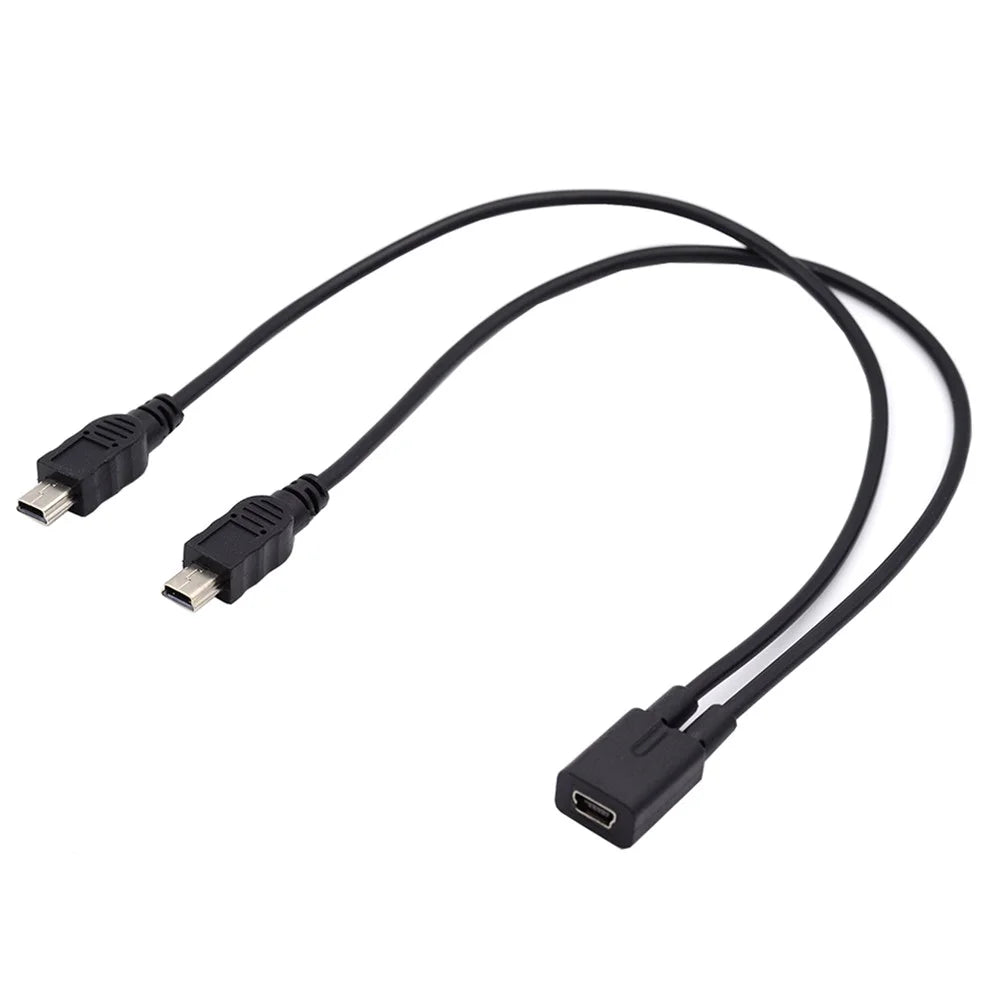 U2-069-TC004 Mini USB 2.0 Female DC 5V to Dual Mini USB 5Pin Male Splitter Extension Charge Cable - 7