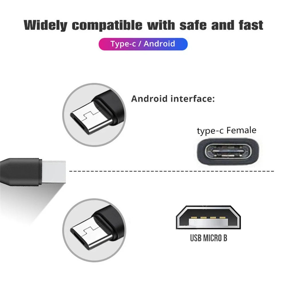 U2-069-TC003 Type-C Female DC 5V to Dual Micro USB 5Pin Male Splitter Extension Charge Cable - 3