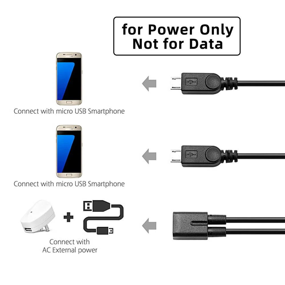 U2-069-TC003 Type-C Female DC 5V to Dual Micro USB 5Pin Male Splitter Extension Charge Cable - 5