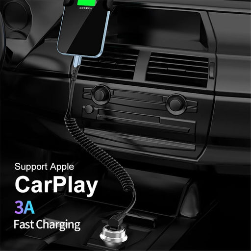 ENKAY 1.5m PD 60W Retractable Spring Cord Fast Charging Elbow Type-C to Type-C Data Cable - 2