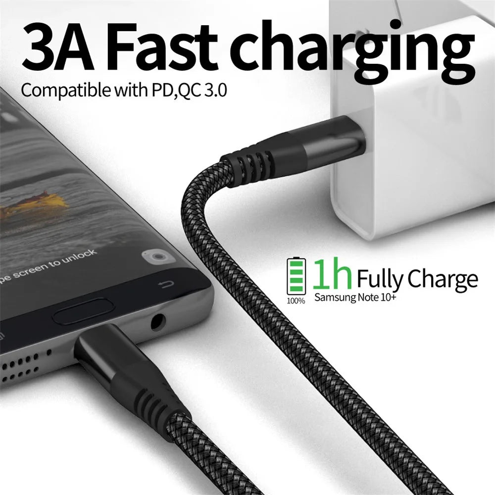 For iPhone 15 Series 1m Nylon Braided PD 60W Charging Cable Type-C to Type-C USB2.0 Data Cable for Cell Phones, Tablets, Laptops - Black - 6