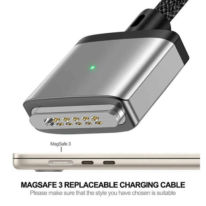 ENKAY 2m PD 140W Compatible with MagSafe 3 USB-C to Magnetic Charging Cable for MacBook - Grey - 3