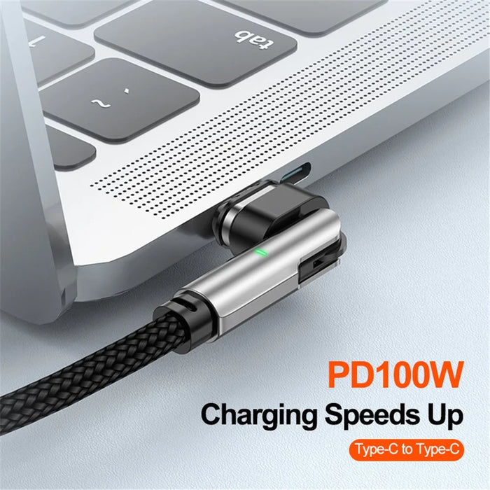 ENKAY 2m 180 Degree Rotation USB-C to Type C / iP 2-in-1 PD 100W / 27W Magnetic Charging Cable - 4