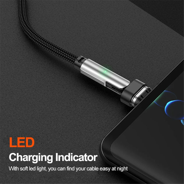 ENKAY 2m 180 Degree Rotation USB-C to Type C / iP 2-in-1 PD 100W / 27W Magnetic Charging Cable - 6