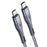 DUZZONA A2 3m PD 65W Fast Charging USB-C to USB-C Cable Nylon Braided Data Cord for iPhone 16-15 Series - Grey - 2