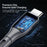 DUZZONA A2 3m PD 65W Fast Charging USB-C to USB-C Cable Nylon Braided Data Cord for iPhone 16-15 Series - Grey - 7
