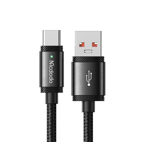 MCDODO CA-4730 MDD for iPhone 15 Series 1.5m USB-A to Type-C Fast Charging Cable 120W Data Transmission Nylon Braided Cord - Black - 1