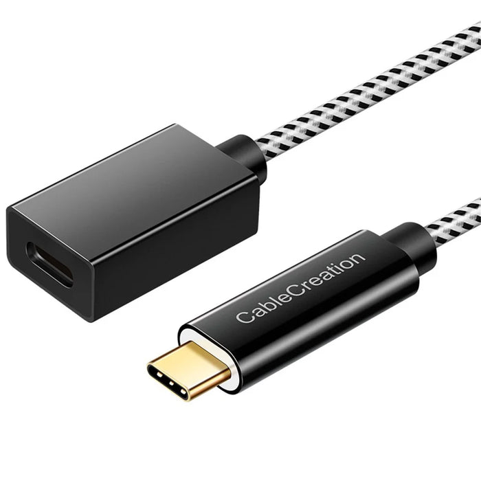 CABLECREATION Type-C Male to Female Extension Cable 0.5m Gold-Plated Type-C Charging Cable - 1