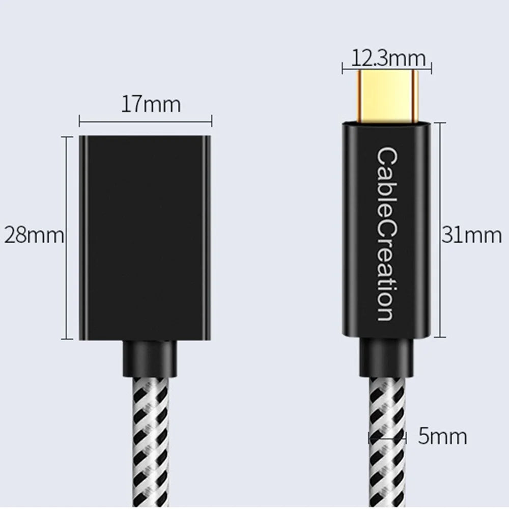 CABLECREATION 1m Type-C Male to Female Extension Cable High-Speed 10Gbps Type-C Charging Data Cable - 5
