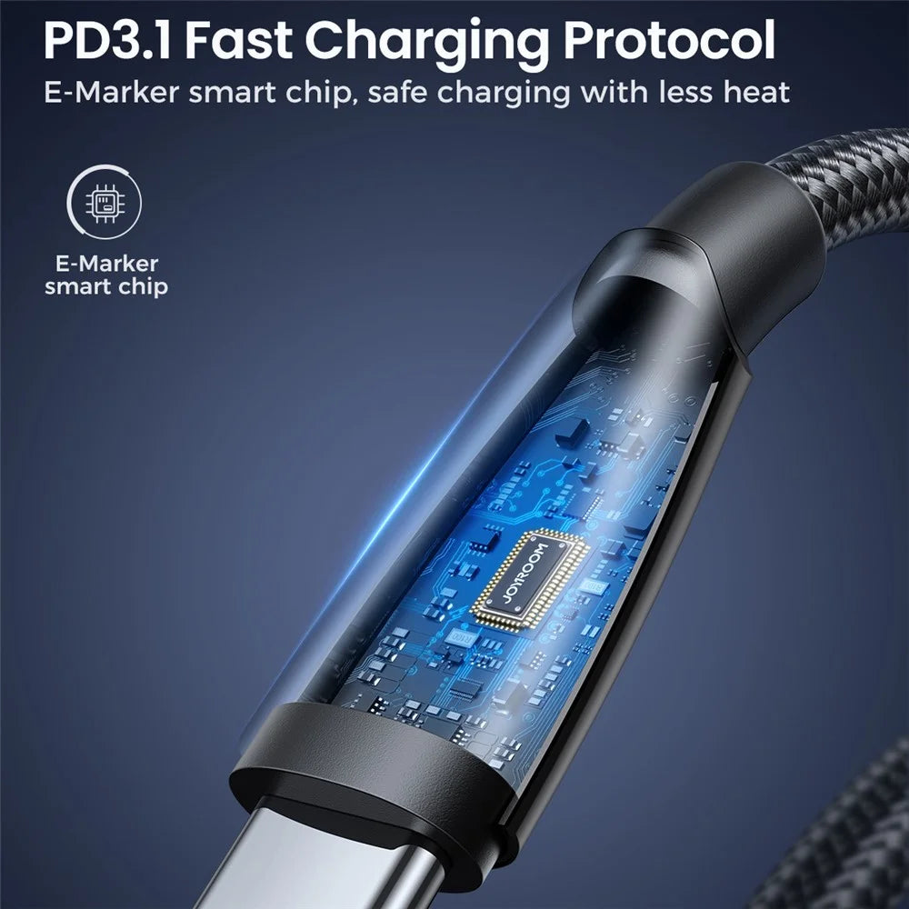 JOYROOM SA31-CC5 Pioneer Series for iPhone 16-15 Series 1.2m 240W Super Fast Charging Cable Nylon Braided Type-C to Type-C Data Cable - 4