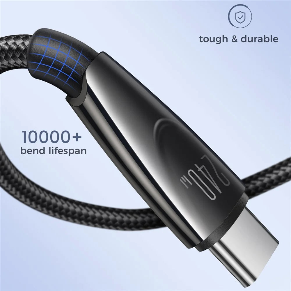 JOYROOM SA31-CC5 Pioneer Series for iPhone 16-15 Series 1.2m 240W Super Fast Charging Cable Nylon Braided Type-C to Type-C Data Cable - 7