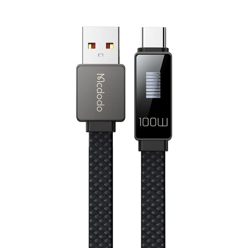 MCDODO CA-4980 MDD Rhythm Series for iPhone 15 Series 1.2m PD 100W USB to Type-C Data Cable with 9-level Light Display - Black - 1