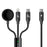 MCDODO CA-4940 Beta Series for iPhone 15 Series 1.2m USB-C to Type-C + iP + Wireless Charger for Apple Watch 3 in 1 Charging Cable, Black - 1