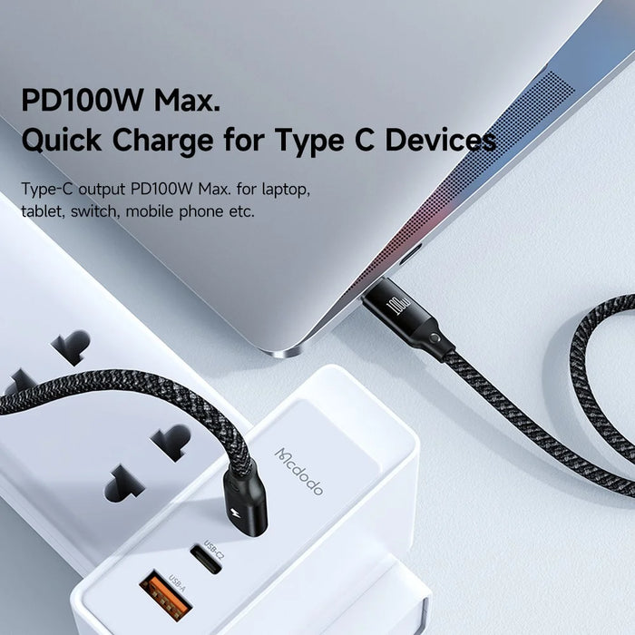 MCDODO CA-4940 Beta Series for iPhone 15 Series 1.2m USB-C to Type-C + iP + Wireless Charger for Apple Watch 3 in 1 Charging Cable, Black - 6