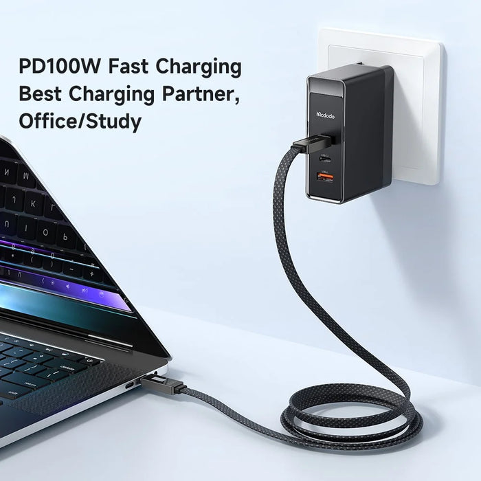 MCDODO CA-4470 Rhythm Series for iPhone 15 Series 1.2m PD 100W Type-C to Type-C Data Cable with 9-level Light Display, Black - 4