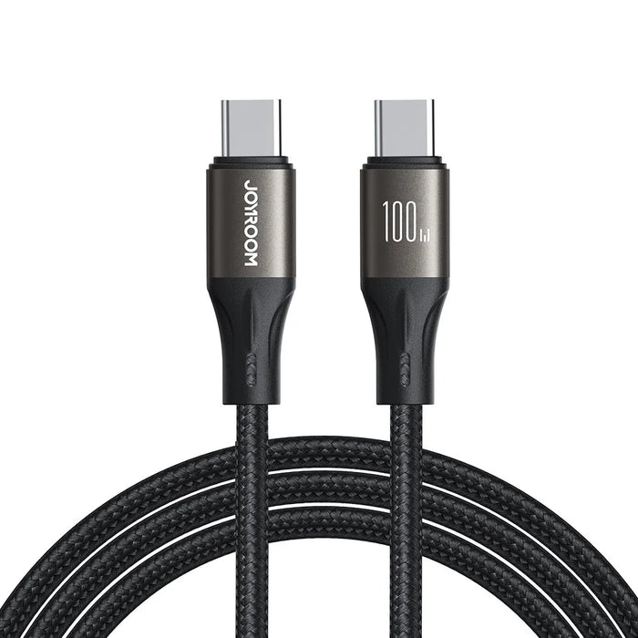 JOYROOM SA25-CC5 1.2m Light-Speed Series for iPhone 16-15 Series PD 100W Fast Charging Type-C to Type-C Data Cable - Black - 1