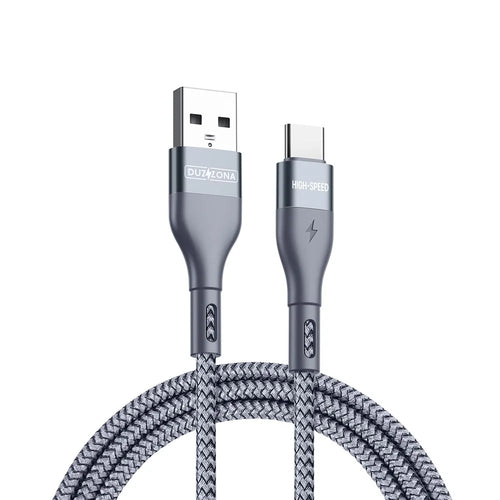 DUZZONA A8 for iPhone 15 Series 1m USB-A to Type-C 480Mbps Data Cable Nylon Braided Phone Charging Cord - 1