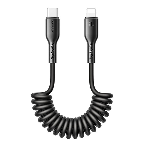 JOYROOM SA38-CL3 Easy-Travel Series for iPhone 15 Series Type-C to 8Pin 30W Fast Charging Cable Coiled Data Cable, 1.5m for iPhone iPad - 1