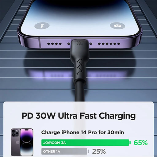 JOYROOM SA38-CL3 Easy-Travel Series for iPhone 15 Series Type-C to 8Pin 30W Fast Charging Cable Coiled Data Cable, 1.5m for iPhone iPad - 2