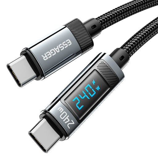 ESSAGER ES-X47 240W Digital Display Quick Charging Data Cable 1m Type-C to Type-C Charging Cord - 1