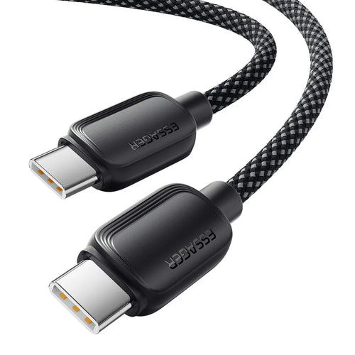 ESSAGER 3m C-C 100W Data Cable Type-C to Type-C Phone Fast Charging Cord - Black - 1