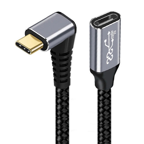 UC-058-UP-2.0M 2m 90-Degree Angled USB-C USB 3.1 Male to Female Extension Cord Aluminum Alloy Connector Data Cable - 1