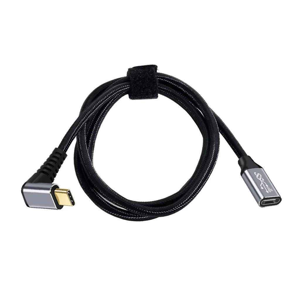 UC-058-UP-2.0M 2m 90-Degree Angled USB-C USB 3.1 Male to Female Extension Cord Aluminum Alloy Connector Data Cable - 2