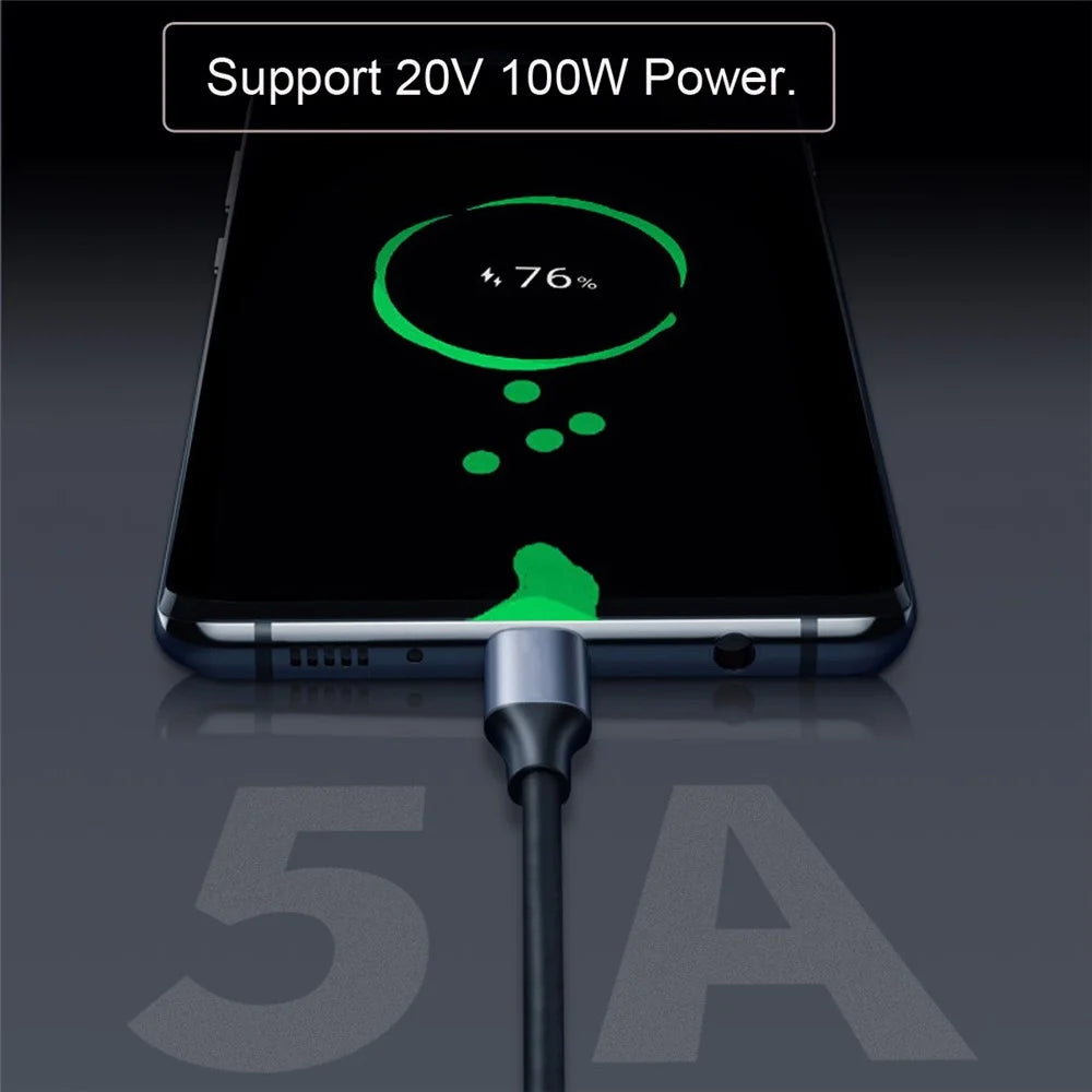 UC-058-RI-2.0M 2m 90 Degree Right Angled USB-C USB 3.1 Male to Female Cable Alloy Connector Extension Cable - 5