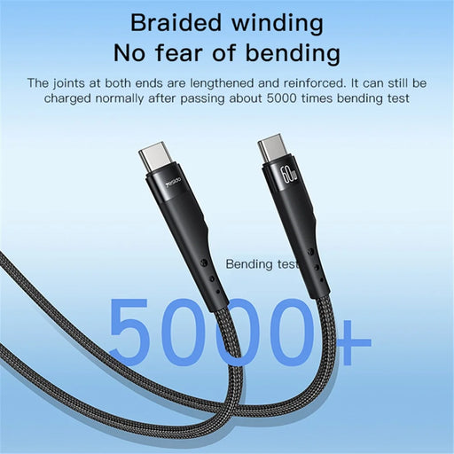 YESIDO CA116 3m Braided Data Cable PD 60W Type-C to Type-C Fast Charging Cable - 2