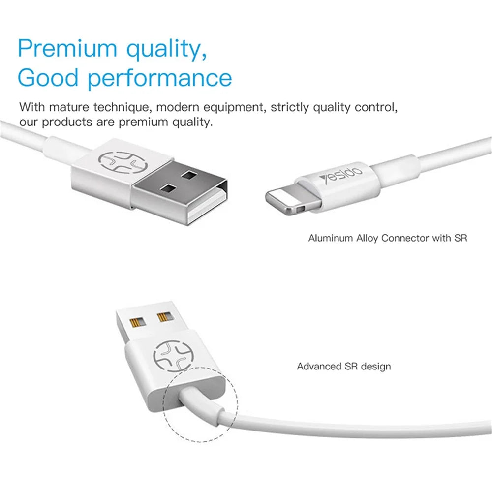 YESIDO CA22 2A Type-C Charging Cable Anti-Stretch PVC Flexible 1.2m USB Data Cable - 6