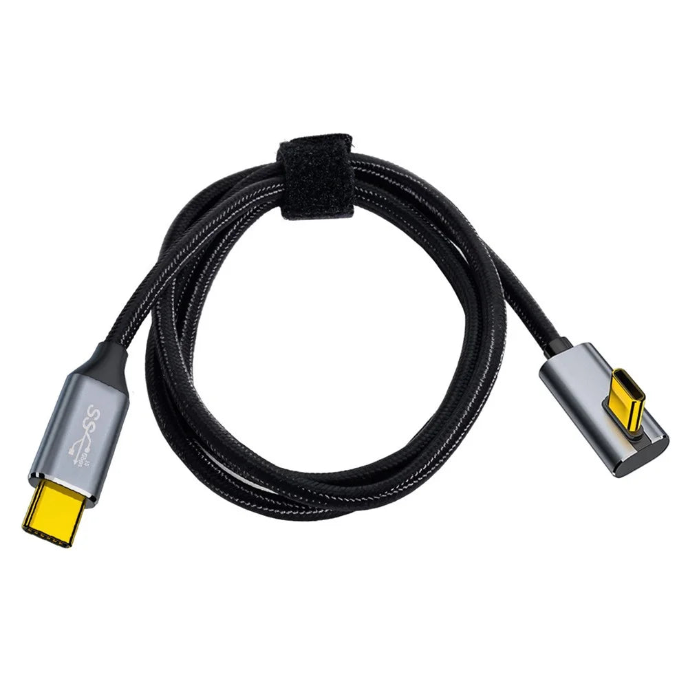UC-064-LP-1.0M PD 100W Charging 90 Degree Low Profile Angled USB3.1 Type-C Male to Male 10Gbps Data Cable - 2