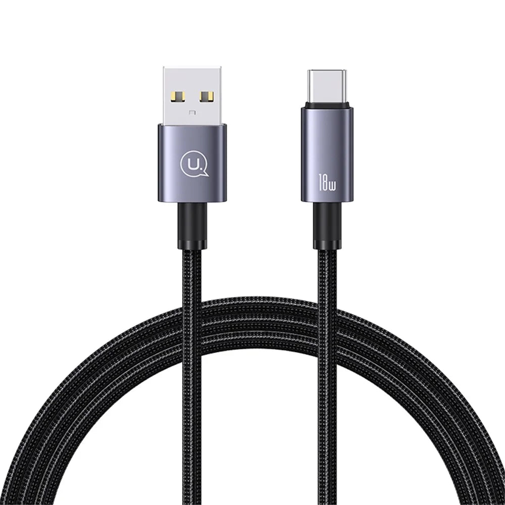 USAMS US-SJ663 Sufeng Series 1.2m USB-A to Type-C 3A Fast Charging Aluminum Alloy Data Cable - Tarnish - 4