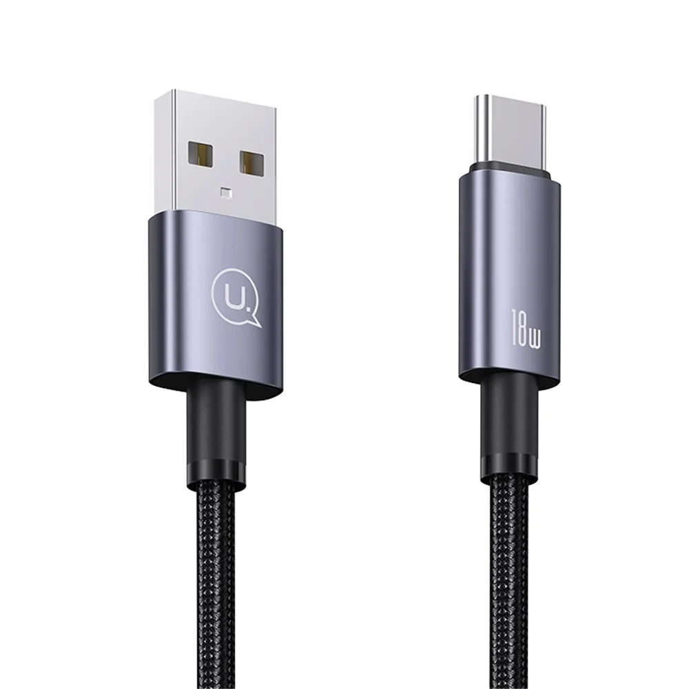 USAMS US-SJ663 Sufeng Series 1.2m USB-A to Type-C 3A Fast Charging Aluminum Alloy Data Cable - Tarnish - 6