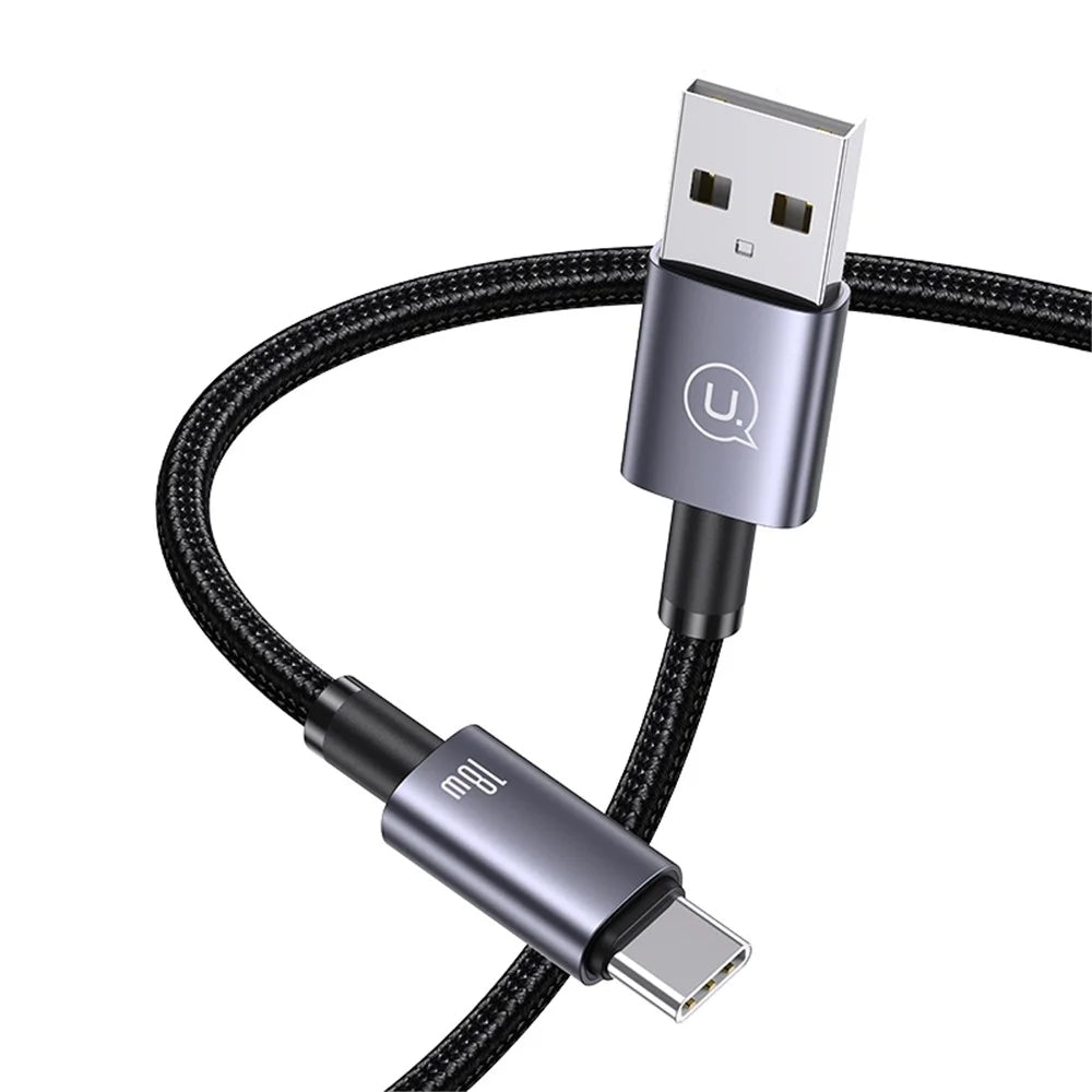 USAMS US-SJ663 Sufeng Series 1.2m USB-A to Type-C 3A Fast Charging Aluminum Alloy Data Cable - Tarnish - 7