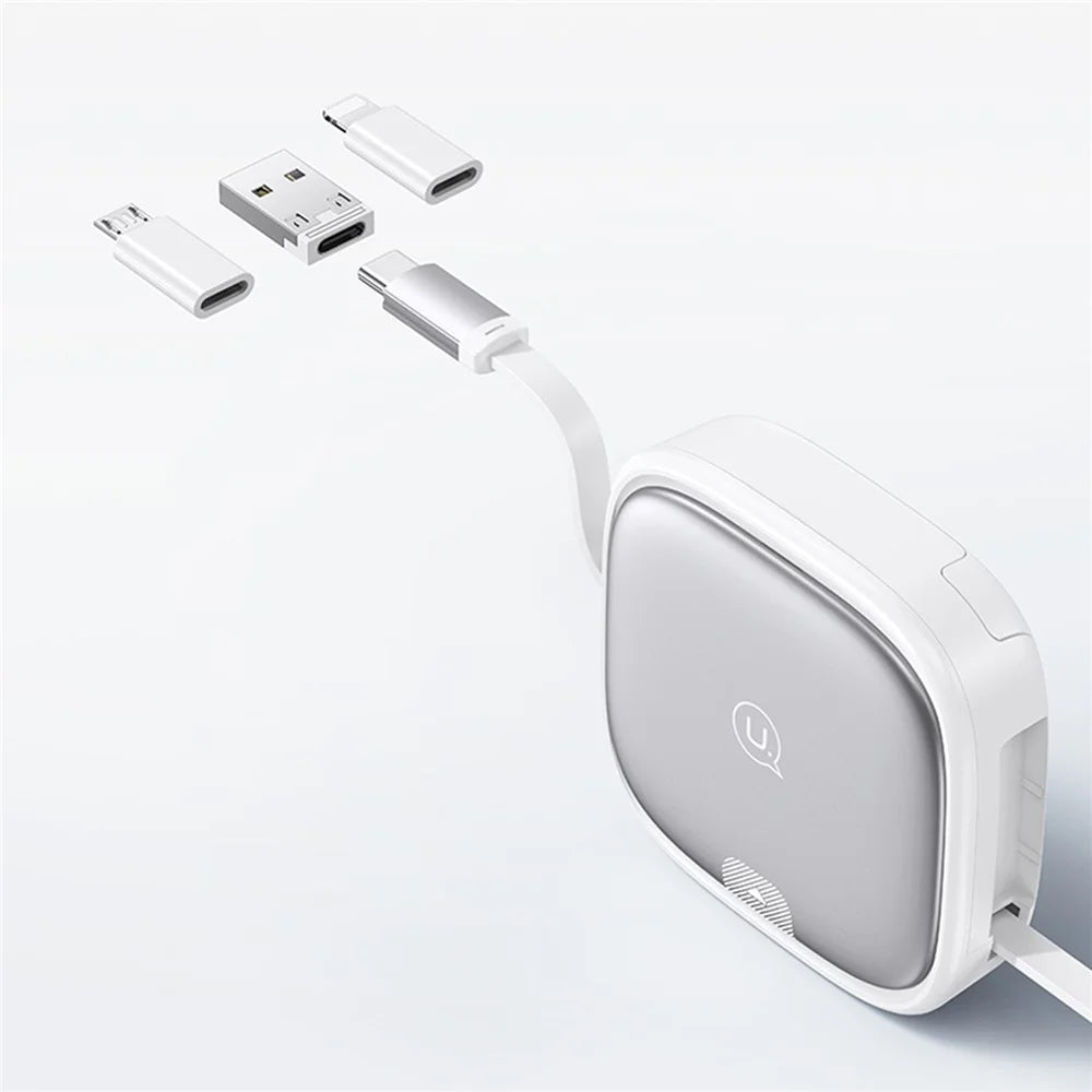 USAMS US-SJ650 U87 1m 60W USB / Type-C to Type-C / Micro / IP Fast Charging Cable with Storage Set Box - Tarnish - 5