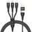 ENKAY Type-C / USB to iP / Type-C / Mcro USB Charging Cable, 2m 5A Fast Charging Data Cable - Black - 1