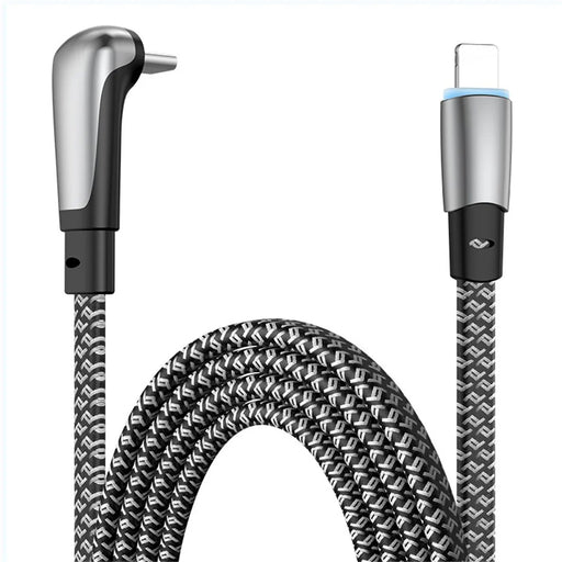 ENKAY 2m PD 30W Fast Charging Cable Angled Type-C to Lightning Charging Cord for iPhone iPad - 1