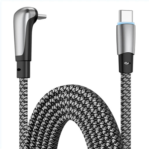 ENKAY 1.2m Angled Type-C to Type-C PD 65W Fast Charging Cable Flat Cord with Indicator Light - 1