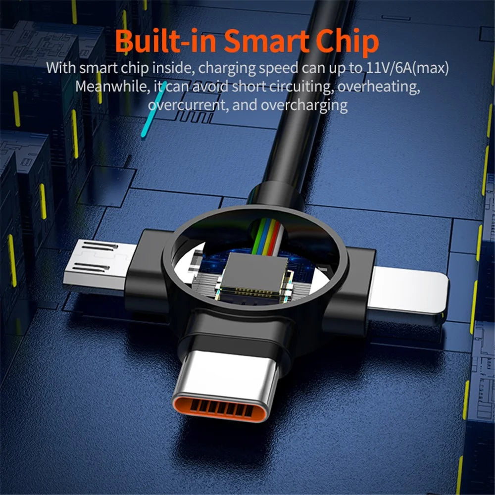 ENKAY 1.5m USB to Type-C / iP /  Micro USB TPU Spring Cable 66W Fast Charging Cable with Indicator Light - Style A - 4