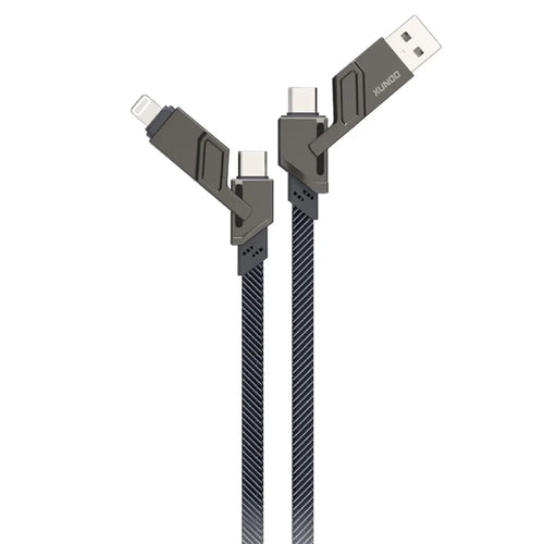 XUNDD XDDC-027 1.5m USB+Type-C+iP+Micro USB Charging Cable Cord - Black - 1
