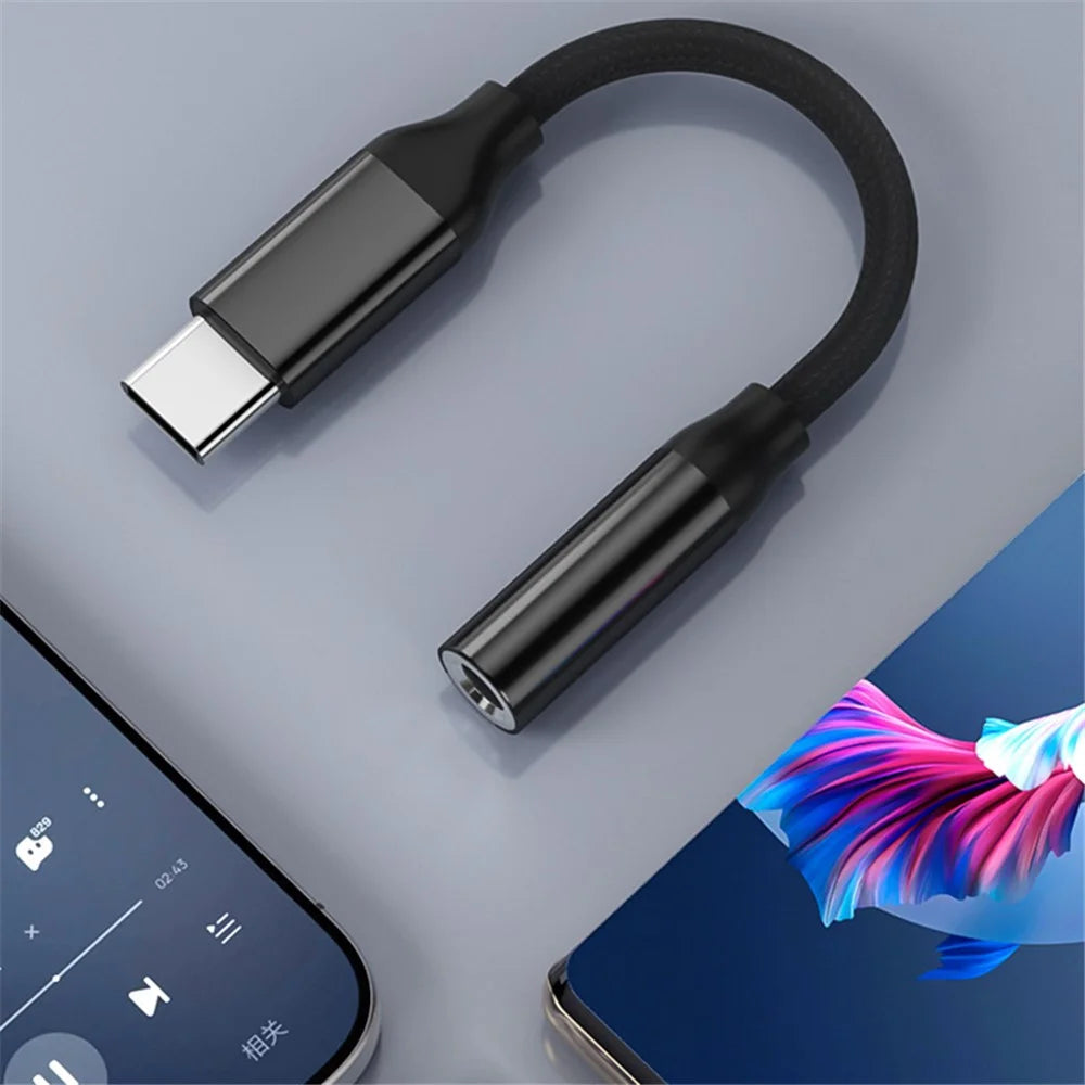 TIANSTON For iPhone 15 Type-C Male to 3.5mm Female Headphone Adapter Audio Cable - 6