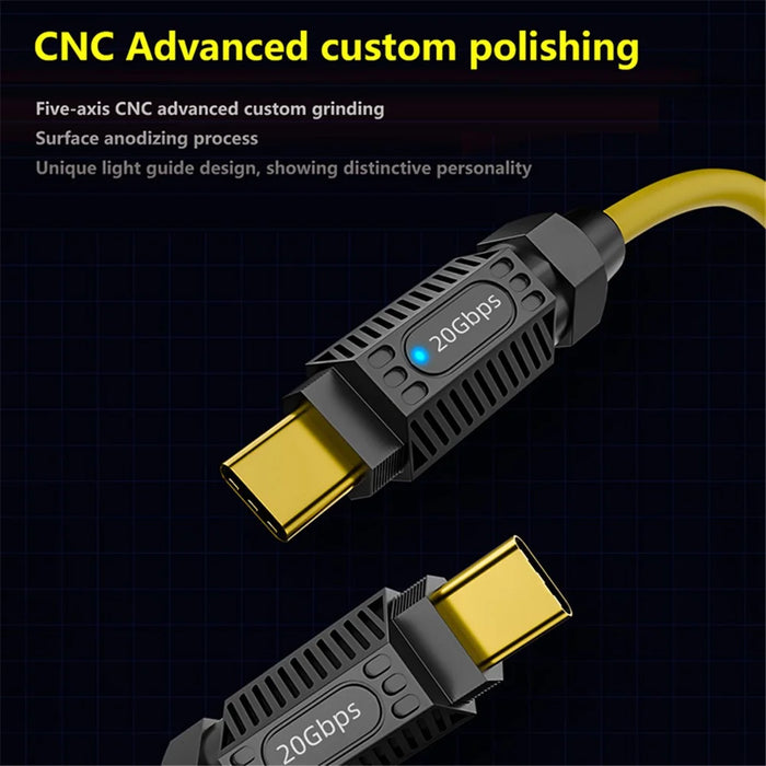 0.2m 140W Fast Charging 20Gbps 8K 60Hz USB3.2 Type-C Female to Male Data Cable - 4
