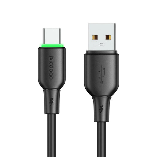 MCDODO Alpha Series CA-475 1.2m USB-A to Type-C Charging Cable 6A Silicone Data Transfer Cord - Black - 2