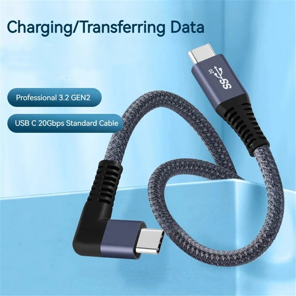 1m USB-C to USB-C Data Cable, Right Angle Type-C 100W Charging Cable, 20Gb / s, 4K 60Hz - 2
